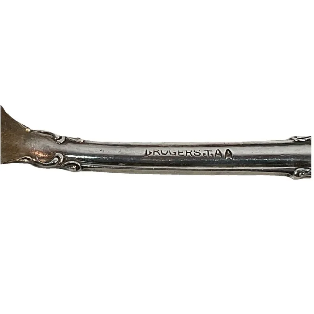 Rogers Serving Spoon PLYMOUTH Silverplate 8 5/8” c1897 Monogram Casserole